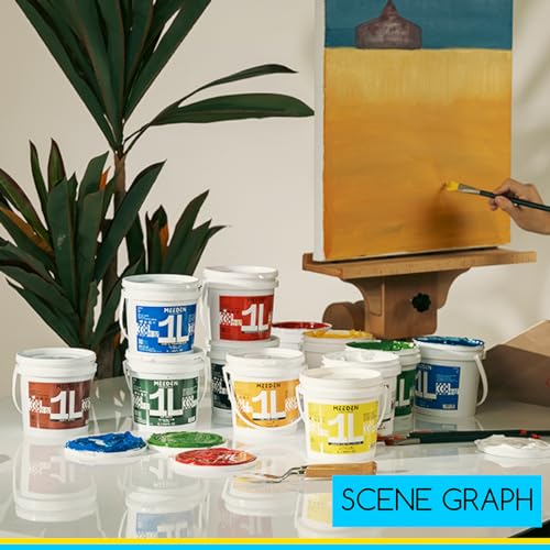 MEEDEN Acrylic Paint Set 1L: 33.8oz x 6 Colors Large Bulk Acrylic Paints | Heavy Body Gloss Finish Art Paints for Canvas Crafts Pumpkins Painting - color: 6 Colors - 1L