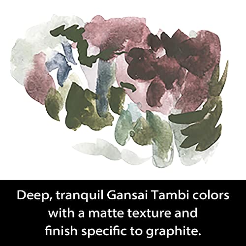 Kuretake Gansai Tambi GRAPHITE COLORS, 6 colors set, Made in Japan | 6 graphite-infused colors, Watercolor Paint Set, matte finish, Professional Use, Artist Grade