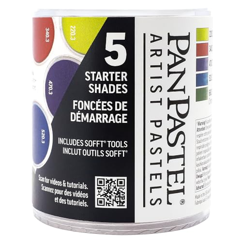 PanPastel Artist Pastels by GOLDEN, Starter Shades Set, 5 Color, Professional Artist Pastels, Unique Pan Format (cake-like) - color: Multicolor, style: Artist's Palette