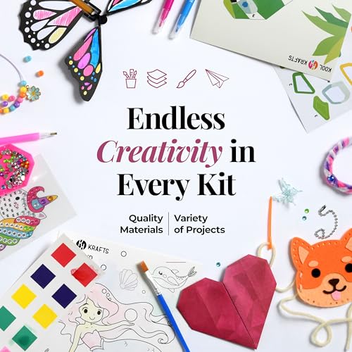 20 Arts & Crafts Kit for Girls – The Surprise Craft Box, All-Inclusive DIY Craft Set with 20 Fun Projects, Individually Packaged, Easy Step-by-Step Instructions, Creative Activity Gift for Kids