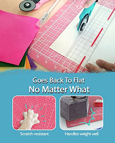 G+ Self-Healing Modeler's Cutting Mat A4 9 x 12"; Professional Small Cutting Board for Kids Modeling, Scrapbooking, Gundam Building, Rotary Cutting - A Great Hobbyist Cutting mat - color: Rose Red, size: 12"L x 8.5"W
