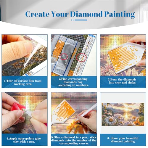 YOYA Large Diamond Art Kits for Adults, Sunset Landscape, 27.5 x 15.7 Inch - color: Sunset Landscape 018