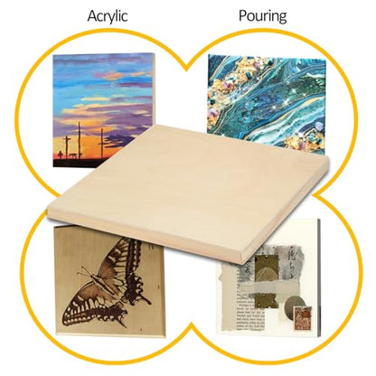 2 Pack 40x40'' Unfinished Gallery Birch Wood Canvas Panels | 1 1/2’’ Deep Wood Canvas, Cradle Boards for Painting, Pouring, Burning, Crafts, Epoxy Resin, Laser Engraving Cutting - size: 40*40 2 Pack