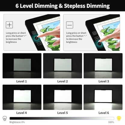 Rechargeable A4 Light Box with Padded Case,led Light pad with Built-in Stand & Clip,6 Levels of Brightness lightbox for tracing,Diamond Painting.Light Table for Artists,Drawing,Sketching,Animation