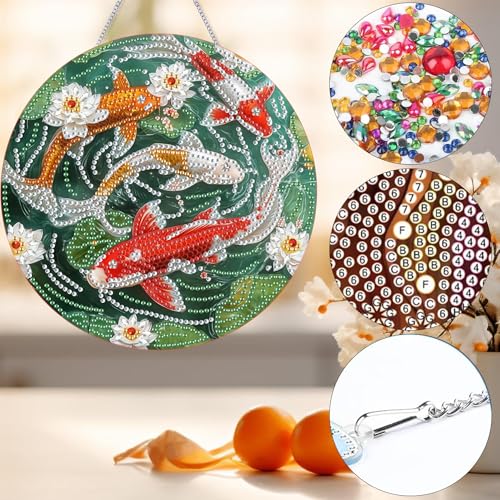 Bimkole Koi Hanging Diamond Pearl Art Kits for Adults Pendant C33 - color: Hanging-Koi