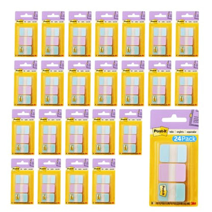 Post-it Pastel Color Tabs, 3 Colors, 3x3 inches, 24-Pack | 36 Tabs/Pack, 864 total, Gradient Blue, Pink, Clear - style: 24 Pack