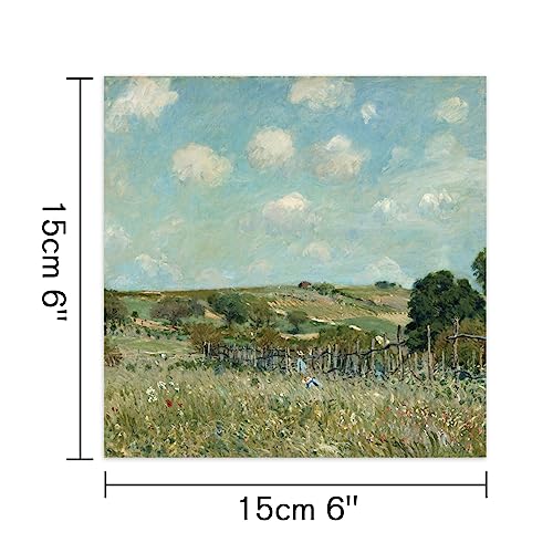 Scrapbook Paper, 24 Sheets 6"×6" 160gsm Single-Sided Patterned Cardstock - color: 24 sheets-famous paintings