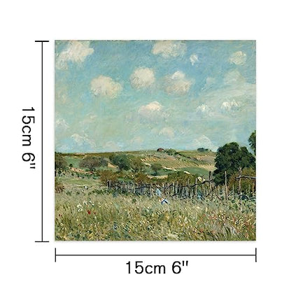 Scrapbook Paper, 24 Sheets 6"×6" 160gsm Single-Sided Patterned Cardstock - color: 24 sheets-famous paintings
