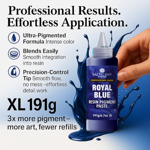 Royal Blue Epoxy Resin Pigment Paste XL (191g/6.7oz) – Opaque Epoxy Dye & High Concentration Coloring Paste, Mica Powder Alternative for Resin Art, Jewelry, Tumblers, River Tables & Crafts - color: Royal Blue XL
