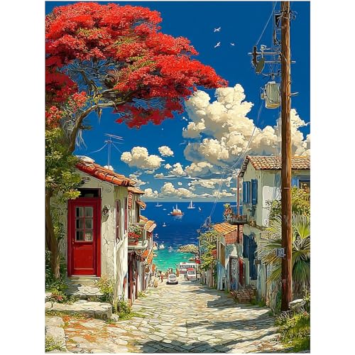 DOTSOPS 5D Diamond Painting Kits for Adults Diamond Art Kits 11.8 x 15.7 in | Crafts DIY Round Full Drill Painting,Gem Art for Beginner Home Wall Decor Gift - color: Beautiful Landscape