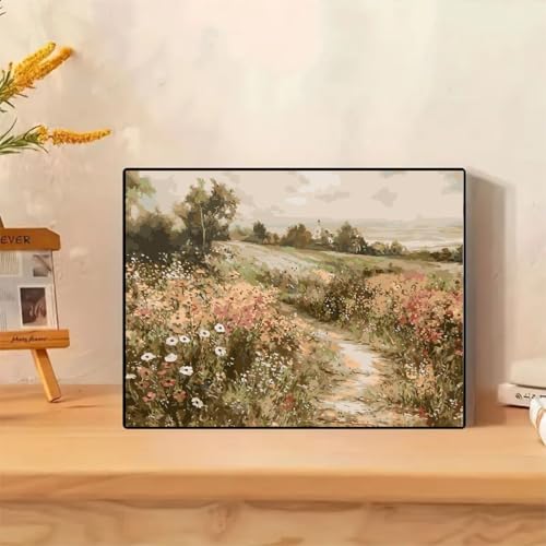 GEMFAMILY Paint by Numbers Wildflower DIY Painting On Canvas,by Number Landscape in Stained by Numbers Kit for Adults Beginner,Acrylic Simple Paint by Number Kits for Home Wall Decor 16 X 20 inch - color: HL6631