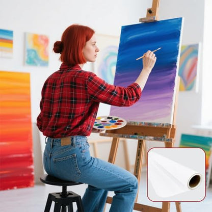 Canvas for Painting,36 Inch x 20 Feet Canvas Blank Oil Painting Paper Roll | 100% Cotton,White,Double Primed,Acrylic, Pouring Watercolor,Oil Painting - size: 36 Inch x 20 Feet