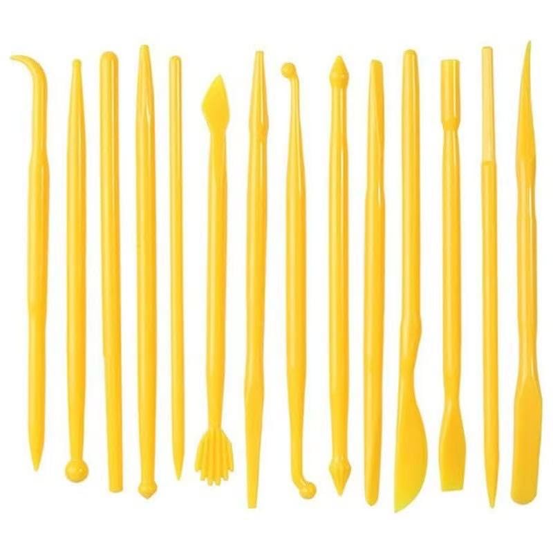 18Pcs Clay Sculpting Tool Set, Yellow Plastic Modeling Tools & Black Dual-Ended Ball Stylus Tools, Professional Pottery Carving Kit for Air Dry Clay, Polymer Clay, Ceramic & DIY Crafts - color: yellow