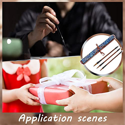 PH PandaHall 4pcs No Ink Chinese Calligraphy Set Reusable Water Writing Magic Cloth Scrolls Chinese Traditional Calligraphy Writing Brushes Pens for Beginners Professional Practice Chinese New Year