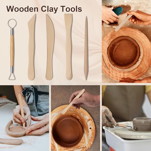 Amrules 43 Pcs Polymer Clay Sculpting Tools Kit for Adults, Light Yellow - color: Lightyellow-43Pcs