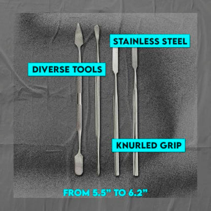 SE 4-Piece Stainless Steel Spatula Set - Versatile Tools for Electronics, Jewelry, Clay, and Craft Projects - DD301