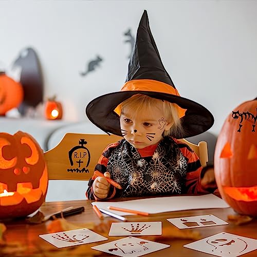 Fainne 100 Pcs 2 Inch Halloween Stencils Small Stencils for Painting | Reusable Craft Stencils, DIY Scrapbook, Wood Wall Fabric Rock Chalkboard Sign Painting, Home Art Decor Projects - style: Ghost
