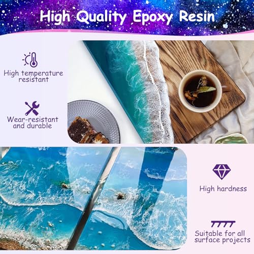 KISREL Epoxy Resin 82oz - Clear Epoxy Resin Kit with 15 Pigments and 15 Colors of Mica Powders - No Yellowing No Bubble Casting Resina for Art Crafts, Jewelry Making, Wood & Resina Molds(41oz x 2) - size: 82oz