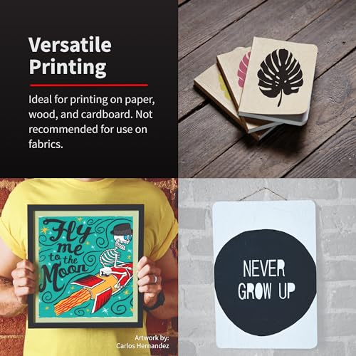 Speedball Acrylic Screen Printing Ink, 8 oz, Black for Paper Prints, Made in USA - color: Black