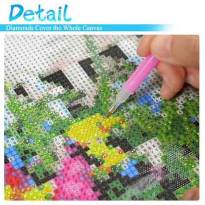 MRMIOOM 5D Hydrangea Diamond Art Kits for Adults, Flowers Diamond Painting Kits for Adults, DIY Full Drill Diamond Painting Flower Gem Art and Crafts 12x16 inch - color: D017-US
