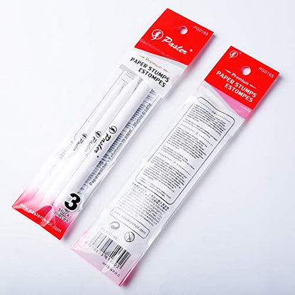 Pasler Artist Blending Paper Stumps and Tortillion Art Blenders - Pencil, Charcoal, Graphite, Colored Pencils, Pack of 3 - (125mm, 135mm, 150mm)