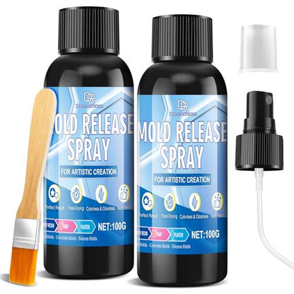 Silicone Mold Release Spray - 7 fl oz Water Based Fast Drying Odorless Non-Stick, Mold Release for Candles, Soap, Plaster & Epoxy Resin, Universal for Silicone Molds for Resin, Plastic & Candle Molds