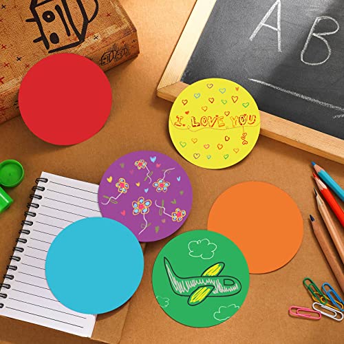 Geyee 108 Pcs Circle Cutouts Paper Bulletin Board Decorations Assorted Color Round Die Cut for Classroom Decor Teachers DIY Craft Office School Chalkboard Wall Decor(3.5 Inch) (Pack of 2) - size: 3.5 Inch (Pack of 2)