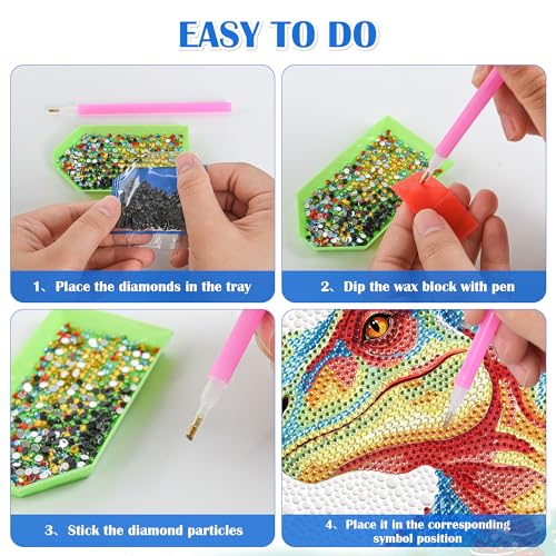 Leixonl Diamond Art Kits for Kids with Framed (7 in) Cartoon Animals DIY Gem Art Painting - Arts & Crafts Gifts for Beginners & Teens (1p-6 in-Dinosaur) - color: 1p-6 in-dinosaur