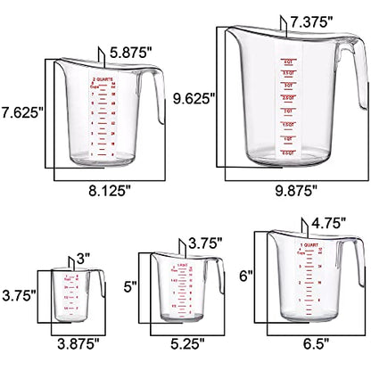 Melissa - Plastic Measuring Cups (5-Piece Set), Food-Grade Measuring Jugs, 1/2/4/8/16-Cup Capacity, Unbreakable, Stackable, Dishwasher-Safe, Great for Oil, Vinegar, Flour, and More - style: 5-Piece Set (1/2/4/8/16-Cup)