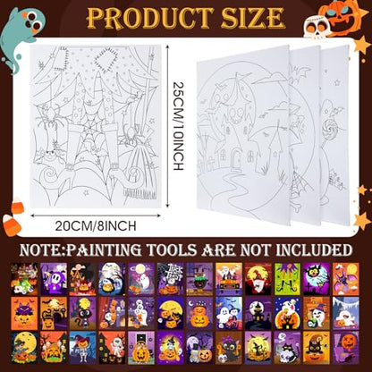 Harloon 36 Pcs Afro Queen Pre Drawn Canvas 8x10,Funny Halloween - style: Funny Halloween