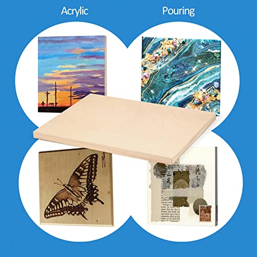 Falling in Art 2 Pack 12x18 Unfinished Birch Wood Panels Kit for Painting | Studio 3/4’’ Deep Wood Canvas, Cradle Boards for Acrylic Pouring, Art, Crafts, Epoxy Resin, Laser Engraving Cutting - size: 12'' x 18''