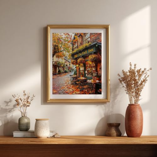 Gemozaic Fall Paint by Numbers Kit for Adults, Street Landscape, 16 x 20 in - color: MT23099