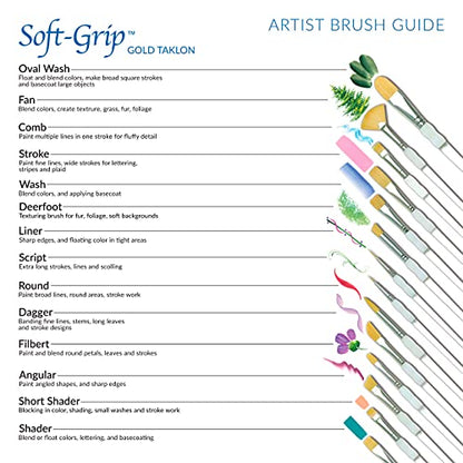 Royal & Langnickel - 5pc Soft Grip Gold taklon Paint Brush Set, Round | SG303