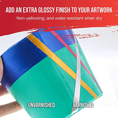 U.S. Art Supply 16oz High Gloss Clear Acrylic Topcoat for Pouring Paint | Artworks & Air Dry Clay Varnish - Acrylic Painting Protectant, Air Dry Clay Glaze for Polymer Clays, Ceramics and Sculptures - size: 16-ounces