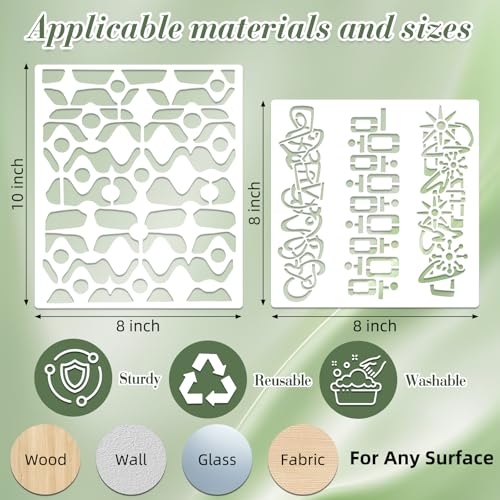 Geometric Texture Stencils for Crafts Reusable 16Pcs Stencils(10X8 Inch) - color: Texture 1