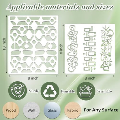 Geometric Texture Stencils for Crafts Reusable 16Pcs Stencils(10X8 Inch) - color: Texture 1
