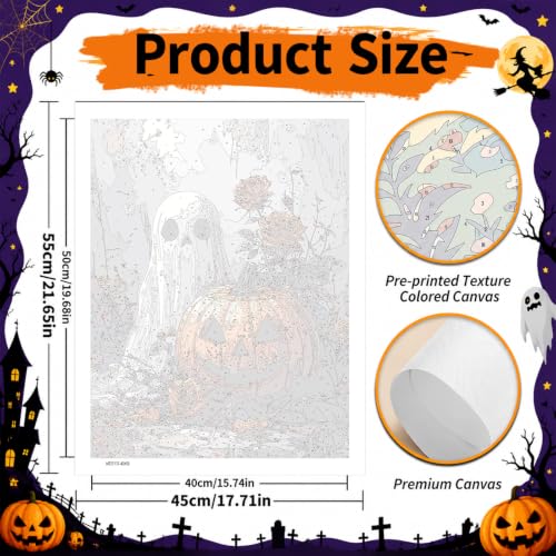 SUJINMEI Halloween Paint by Numbers Kit for Adults Without Frame 16X20 inch | Ghost Adult Paint by Number Kits on Canvas, Halloween Painting by Numbers for Adults, Acrylic Paints for Home Wall Decor - color: MT23137-US