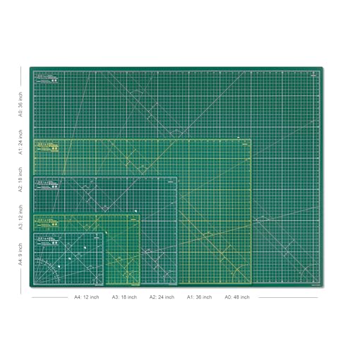 Elan Cutting Mat A0 Green, Extra Large Self Healing Cutting Mat 36 x 48 Inch, 5-Ply Craft Board Green, Hobby Board for Crafts 36x48 Inch - style: 48 x 36"