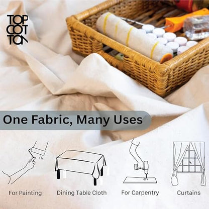 6x9ft Recycled Cotton All Purpose Canvas Tarp Cover Painter Drop Cloth-4Pk | Top Cotton Reusable Paint Drop Cloth,Canvas Tarp Cover for Painter, Furniture, Floor Protection, Painters Dropcloth - size: Pack of 4 - 6*9 Ft