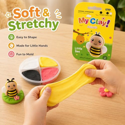 Air Dry Clay Kit, 12 Animals Kingdom Modeling Clay for Kids, DIY Model Magic Clay with Tools&Idea Cards, Soft&Non-Sticky, Safe&Non-Toxic Magic Clays, Creatible Art Crafts Toys Gifts for Boys Girls - color: 12 Packs Animal Kingdom Kit