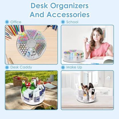 CraftGenes 2 Packs Rotating Clear Acrylic Pen Holder, Marker Organizer - size: 2 Packs