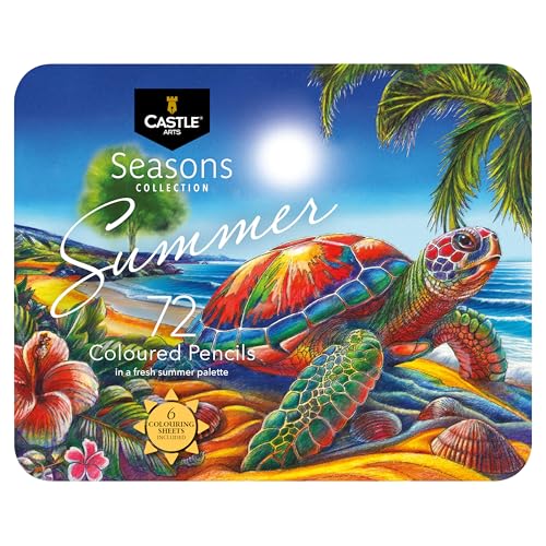 Castle Art Supplies 72 Summer Colored Pencils for Adults - Display Tin - color: Summer