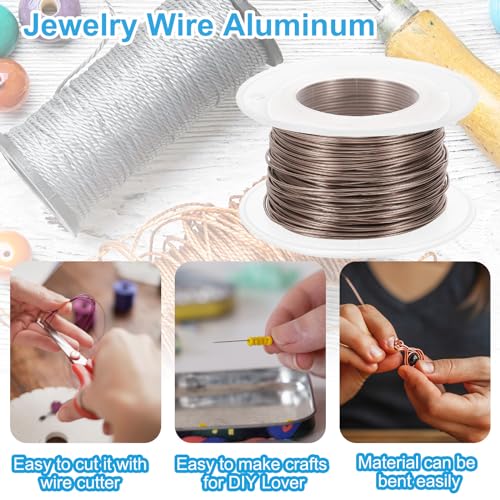 PATIKIL 20 Gauge 0.8mm Aluminum Craft Wire, 98.4Ft Metal Wire Armature Bendable Wire for Jewelry Making Metal Wrap DIY, Brown - color: Brown, size: 0.8 mm x 30 m