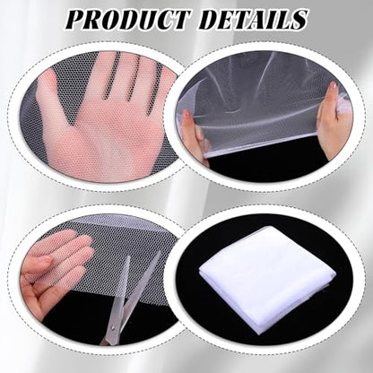 White Mesh Fabric 63 x 67 Inch Soft Mesh Slightly Stretchy Cuttable Netting Fabrics for Sewing Projects Shopping Bag Backpack Pocket