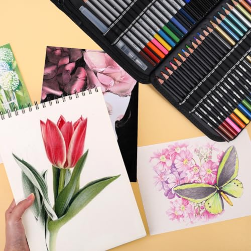Vobou 72pcs Colored Drawing Pencils Kit Sketching, Graphite Pencils With Convenient Case, School Art Supplies Gift for Artists Adults Beginner, Ideal for Shading, Blending,Art Supplies Set