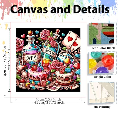 Paint by Numbers Kit for Adults, Adult Paint by Number Kits 16x16 Inch - color: Bottle
