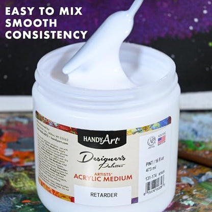 Handy Art Acrylic Retarder, 16 oz, Slows Paint Drying Time & Workability - color: Retarder, size: 16 Fl Oz
