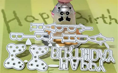 Letter Happy Birthday Thank You Mr&Mrs Best Wishes Happy Anniversary Heart Metal Cutting Dies Stencil DIY Scrapbooking Embossing Tool DIY Paper Cards Album Decoration (Happy Birthday) - style: Happy Birthday