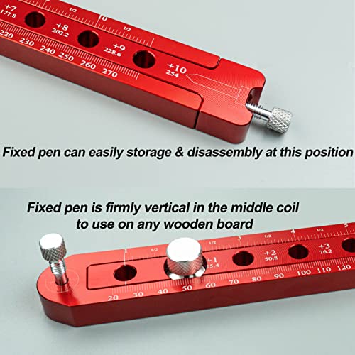 Woodworking Compass Scriber, Portable Aluminum Alloy Woodworking Compass Tool, Adjustable Metric/Inch Arc Drawing Ruler Circle Drawing Ruler Marking Gauge Circle Marking Tool - style: Pocket Compass XL - 1" – 21" Range
