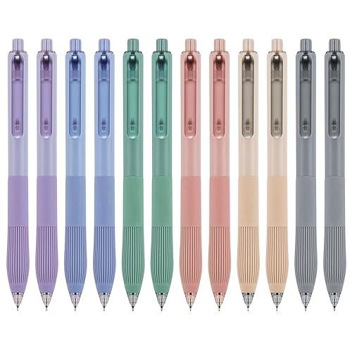 Linbsunne Gel Pens, 0.5mm Black Ink Pens Quick Dry, 12-count | Fine Point Smooth Writing Pens with Comfort Grip Retractable Pen for Nurses Teacher, Journaling, Office School Supplies - color: 12-count